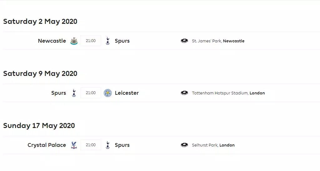 Lịch thi đấu bóng đá của Tottenham Lịch thi đấu bóng đá của Tottenham
