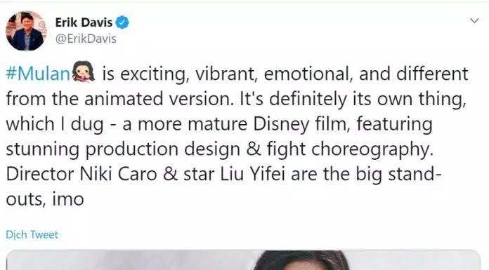 Mulan của Lưu Diệc Phi bị đánh giá 2 điểm IMDb, Disney ngừng chiếu toàn cầu