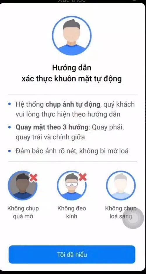 Một số lưu ý trước khi thực hiện quay khuôn mặt. Ảnh: internet