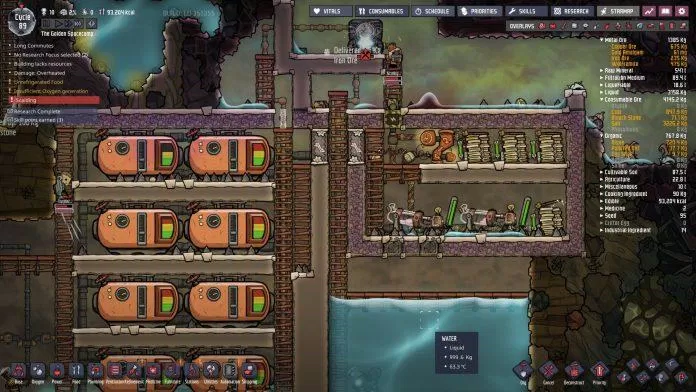 Oxygen Not Included: Khai thác và xây dựng căn cứ cho các nhân vật (ảnh: internet)