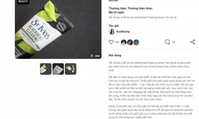 Một khách hàng review về sản phẩm trên fime.vn review stives fime