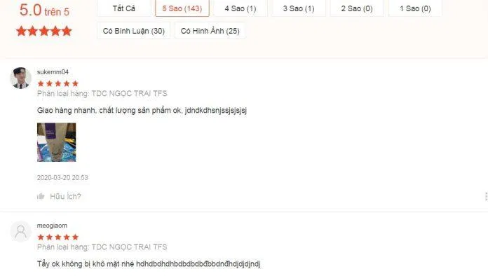 Một vài đánh giá của khách hàng đã sử dụng sản phẩm trên Shopee review the face shop shopee