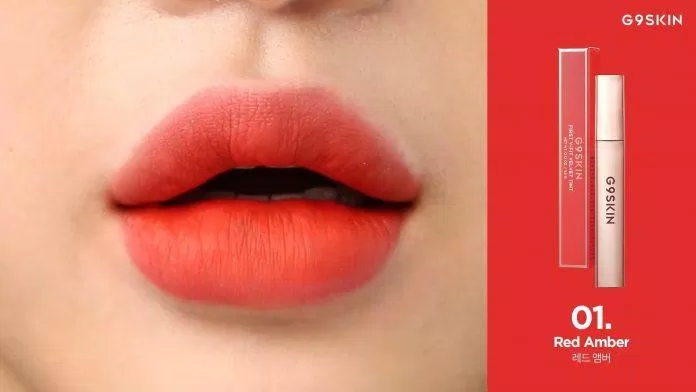 217 Review son G9Skin First V-Fit Velvet Tint: son kem lỳ siêu “nịnh” môi mới nhất 8 Sắc đỏ cam nổi bật giúp gương mặt tươi tắn, rạng rỡ. (nguồn: internet)