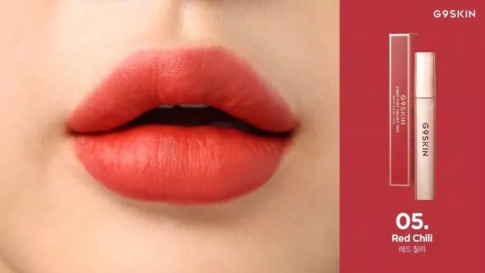 217 Review son G9Skin First V-Fit Velvet Tint: son kem lỳ siêu “nịnh” môi mới nhất 16 Màu đỏ cam tươi tắn đảm bảo luôn tươi tắn. (nguồn: internet)