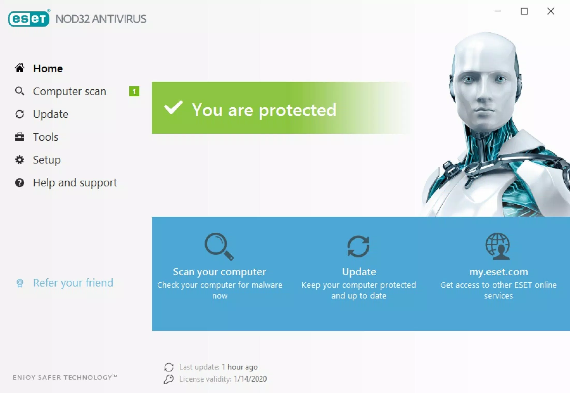 Phần mềm ESET NOD32 Antivirus. Ảnh: internet