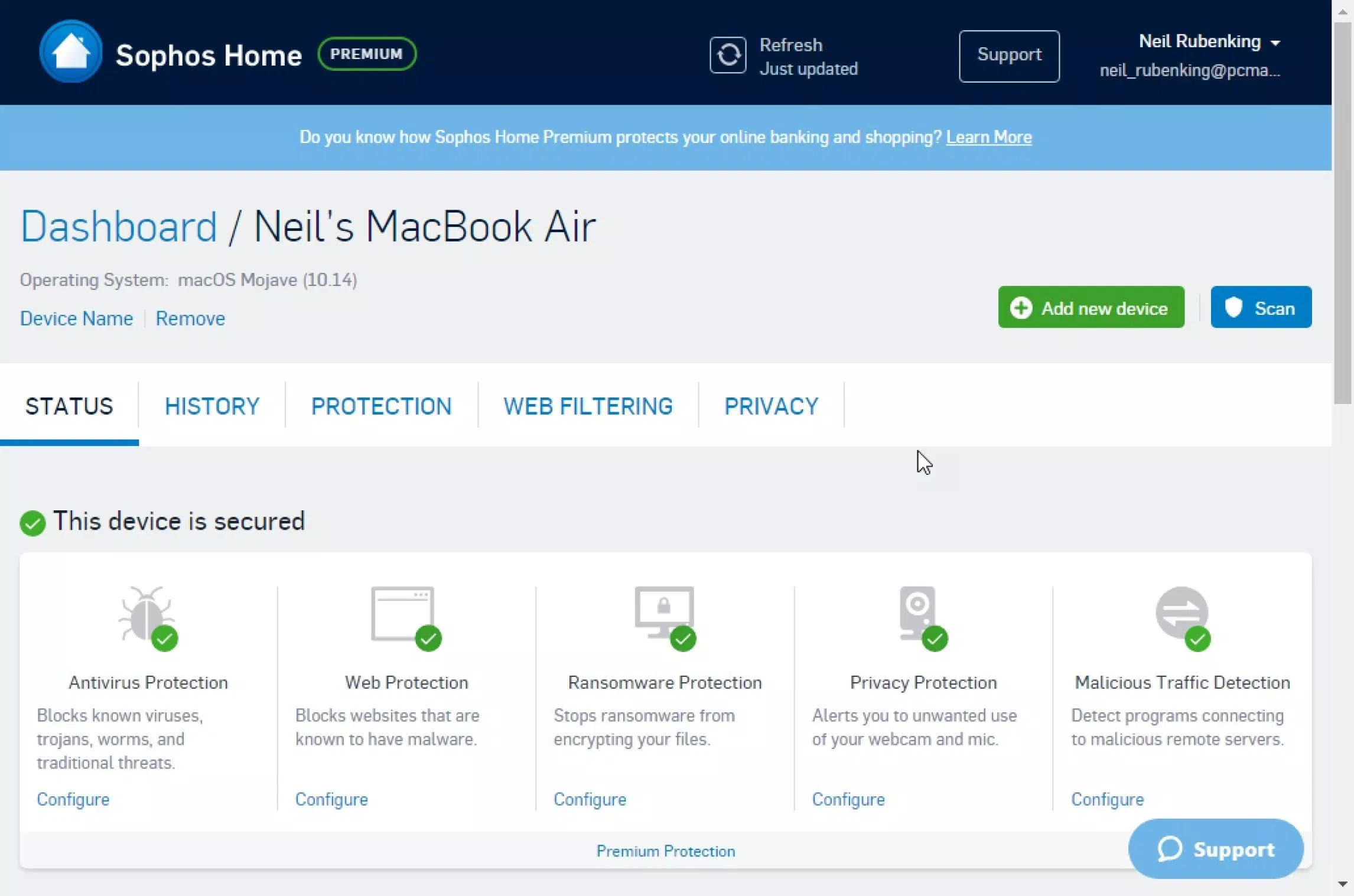 Phần mềm diệt virus Sophos Home. Ảnh: internet Phần mềm diệt virus Sophos Home. Ảnh: internet