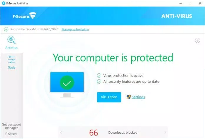 Phần mềm F-Secure Anti-Virus. Ảnh: internet