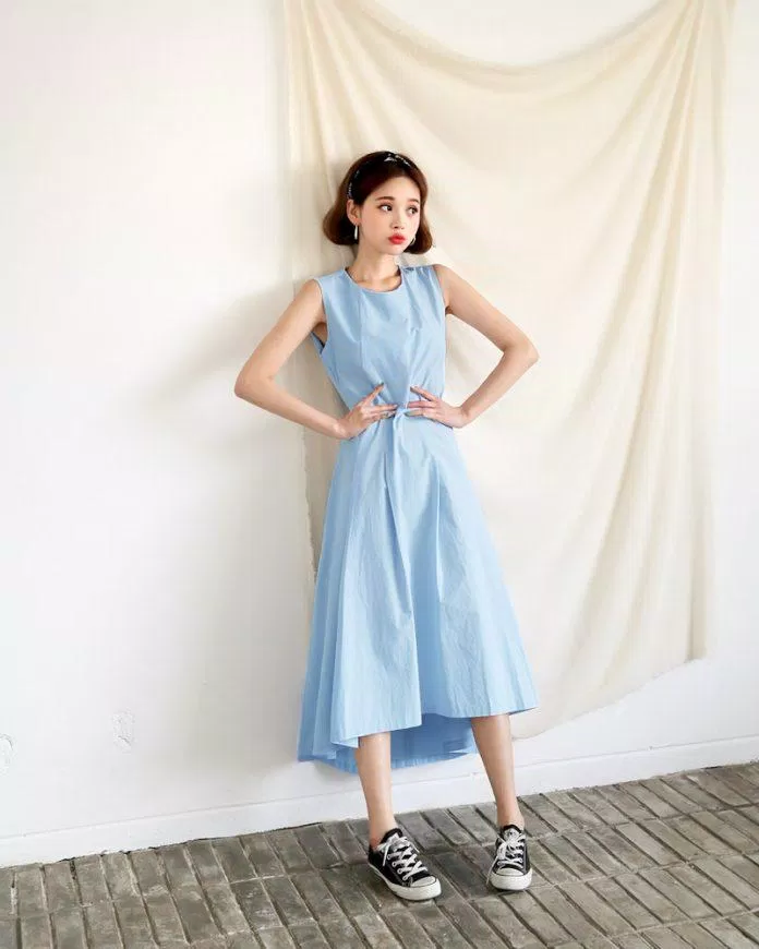Váy xanh pastel. (nguồn ảnh: internet) Váy xanh pastel. (nguồn ảnh: internet)