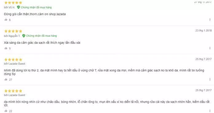 Đánh giá của khách hàng trên trang Lazada (ảnh: BlogAnChoi).