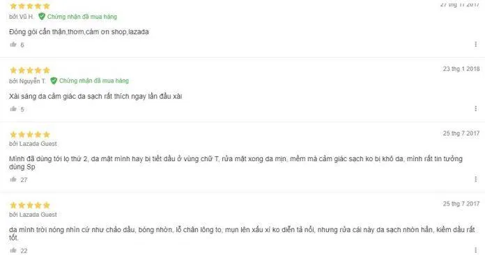 Đánh giá của khách hàng trên trang Lazada (ảnh: BlogAnChoi).
