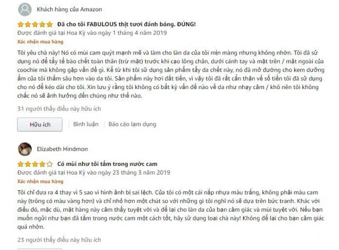 Đánh giá từ khách hàng sử dụng trên trang Amazon (Ảnh: BlogAnChoi)