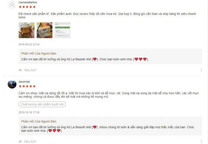 Đánh giá từ khách hàng sử dụng trên trang Shopee (Ảnh: BlogAnChoi)