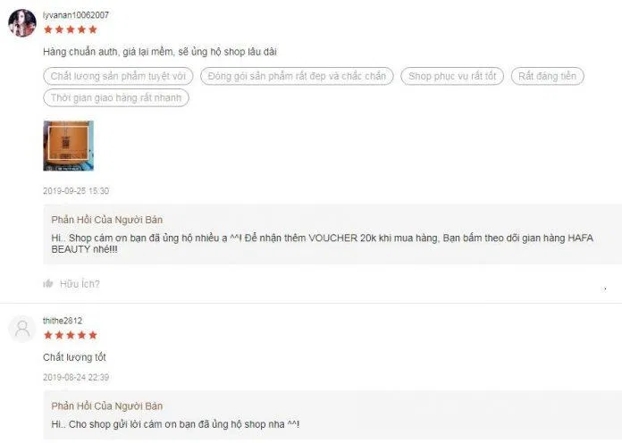 Đánh giá tích cực của khách hàng sử dụng sản phẩm trên trang Shopee (nguồn ảnh: BlogAnChoi).