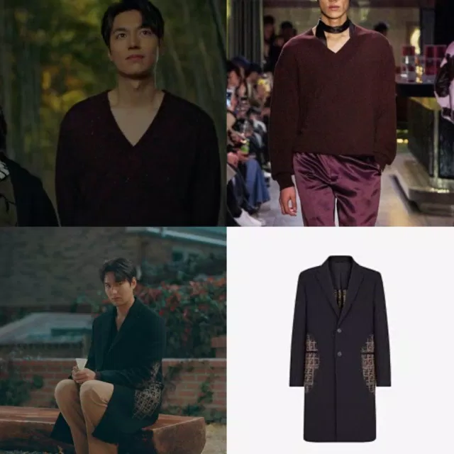 Lee Min Ho mặc sweater: KIMSEORYUNG & coat: FENDI (nguồn:bloganchoi)