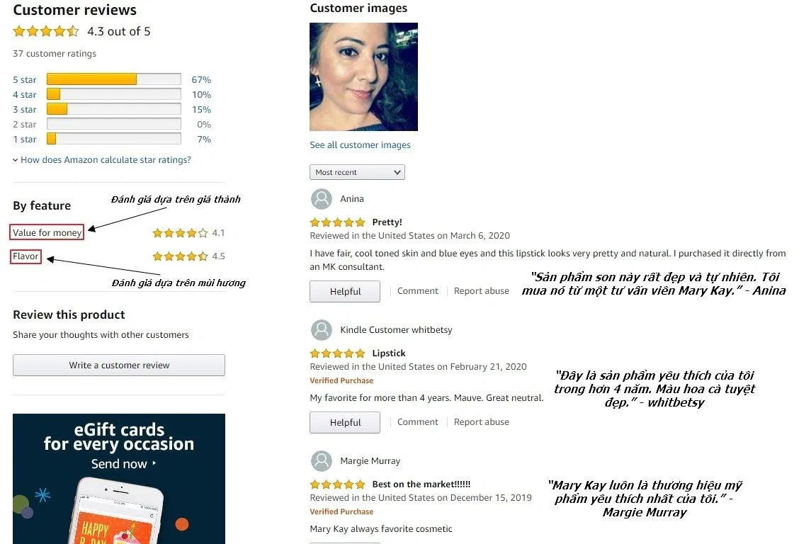 Đánh giá về sữa rửa mặt Mary Kay Time Wise 3-In-1 Facial Cleanser (Combination / Oily) trên Amazon (Nguồn: BlogAnChoi) Đánh giá về một loại mỹ phẩm thiên nhiên Mary Kay trên Amazon