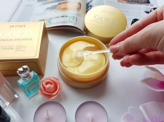 Mặt nạ dưỡng mắt chiết xuất từ vàng 24k giúp lưu thông máu và dưỡng sáng da mặt nạ dưỡng mắt petitfee