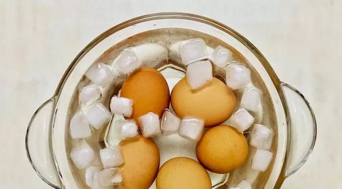 Ngâm trứng trong nước đá