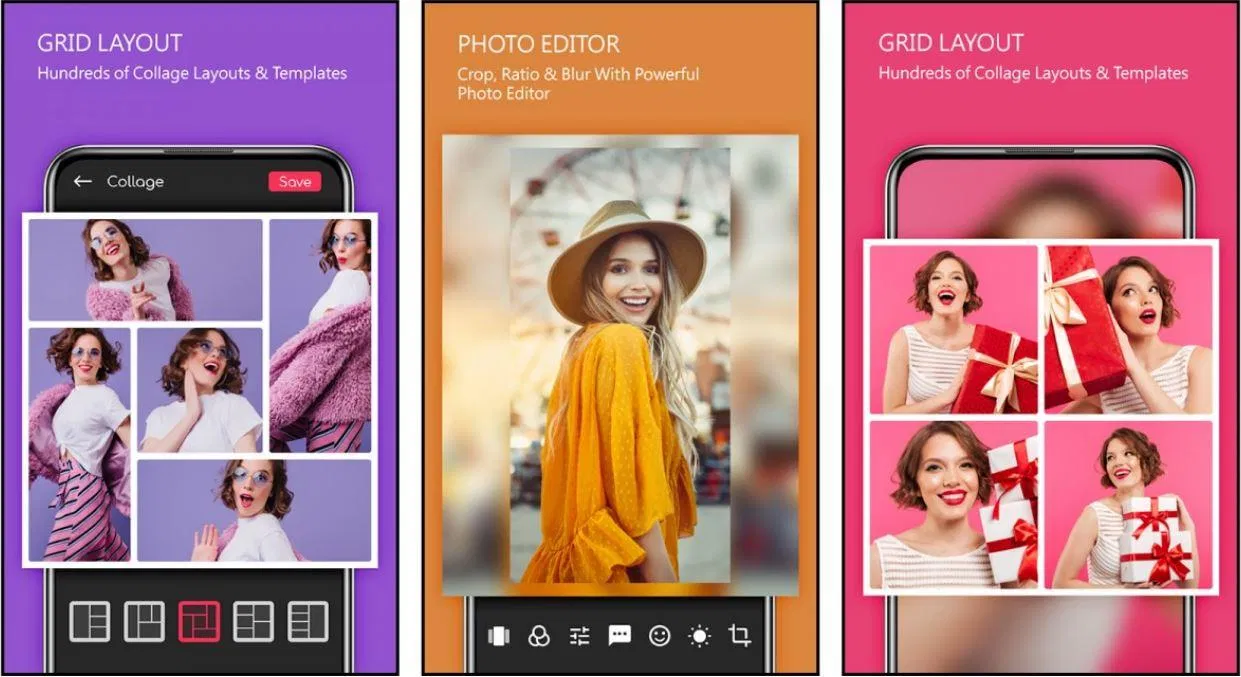 PhotoGrid cung cấp đến hơn 300 mẫu bố cục giúp bạn thỏa sức sáng tạo photo grid
