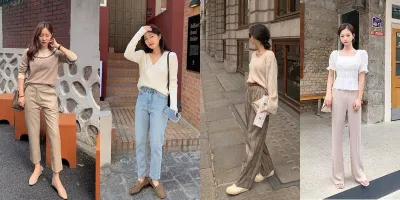 Áo len mỏng mix chung với quần ống suông