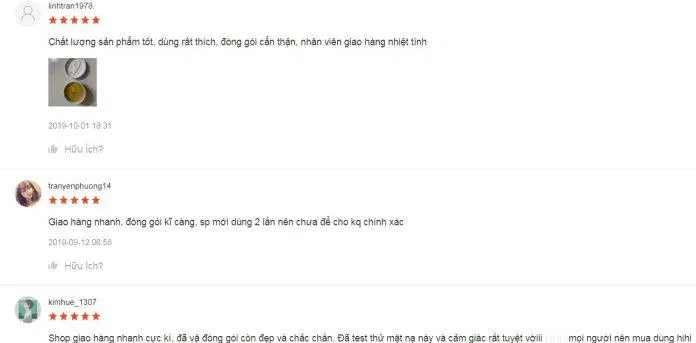 Một vài đánh giá của khách hàng trên Shopee review dewytree shopee