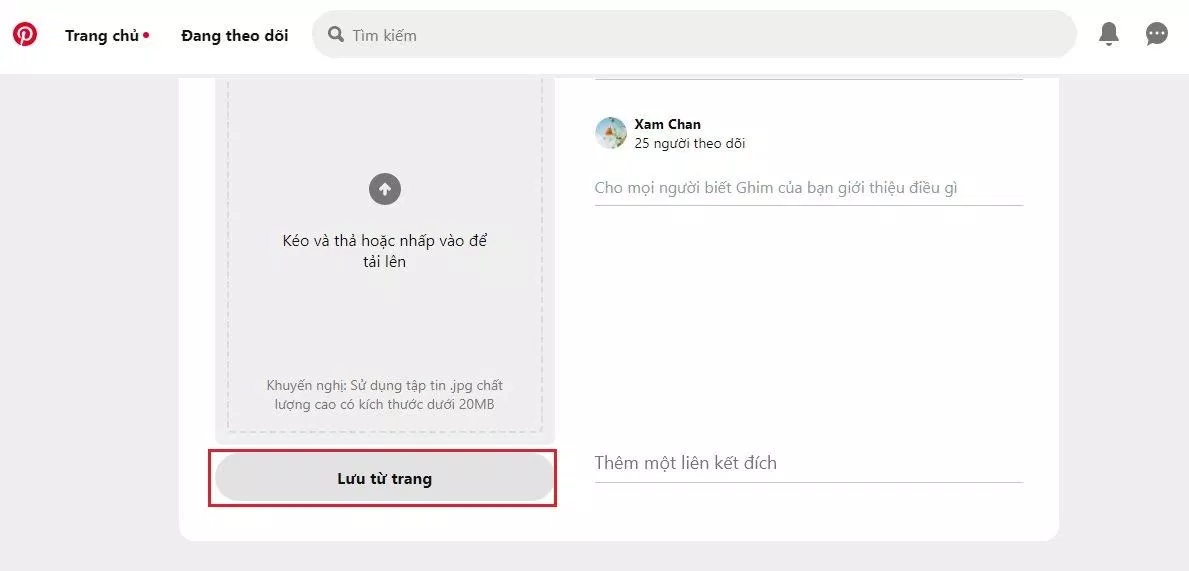 Nếu muốn share link bài viết hãy chọn "Lưu từ trang". (Ảnh: BlogAnChoi)
