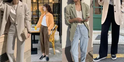 Phối layer sơ mi/blazer với quần ống suông