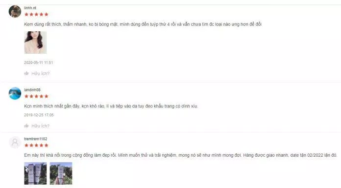 Đánh giá của khách hàng trên Shopee về kem chống nắng Elta MD UV Physical Broad-spectrum SPF 41 (Nguồn: BlogAnChoi)