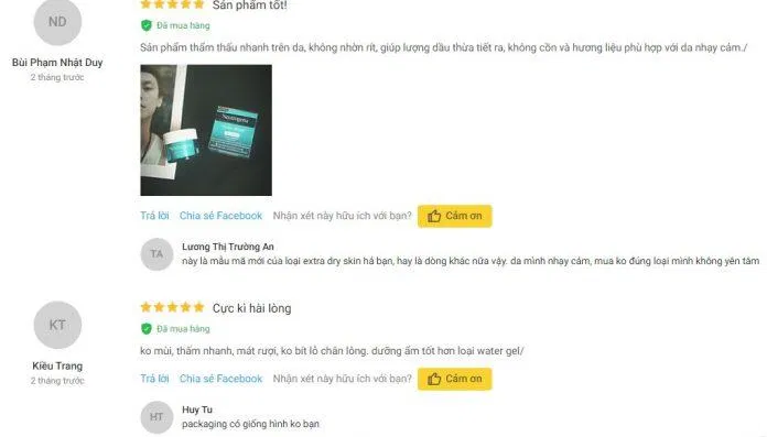 Đánh giá từ khách hàng đã sử dụng trên trang Tiki (Ảnh: BlogAnChoi)