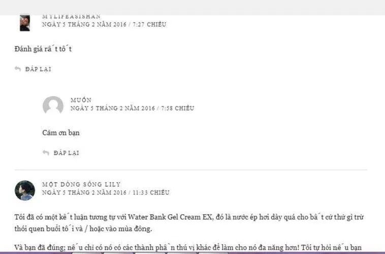 Đánh giá của khách hàng trên trang Wantasticbeauty (nguồn ảnh: BlogAnChoi).