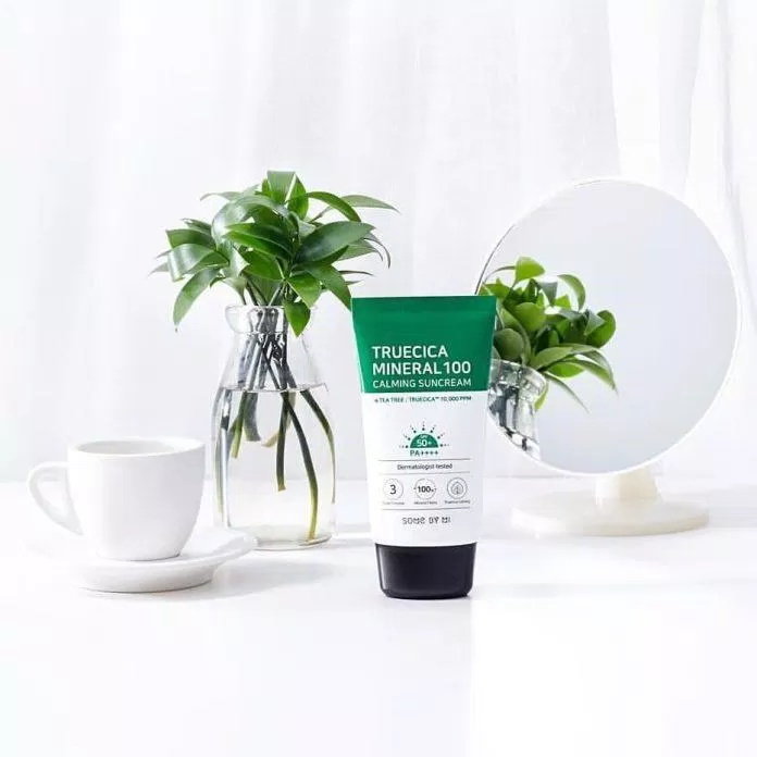 Kem chống nắng Some By Mi Truecica Mineral 100 Calming Suncream là sự lựa chọn hoàn hảo cho các nàng da dầu mụn Kem chống nắng Some By Mi Truecica Mineral 100 Calming Suncream