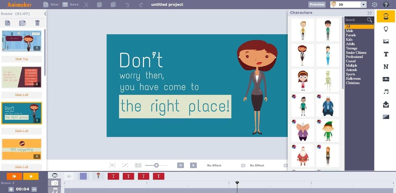 Giao diện của Animaker (Ảnh: Internet)