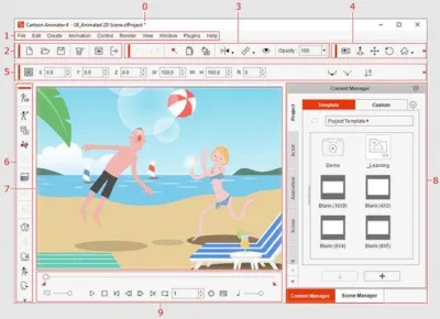 Giao diện của Cartoon Animator 4 (Ảnh: Internet)