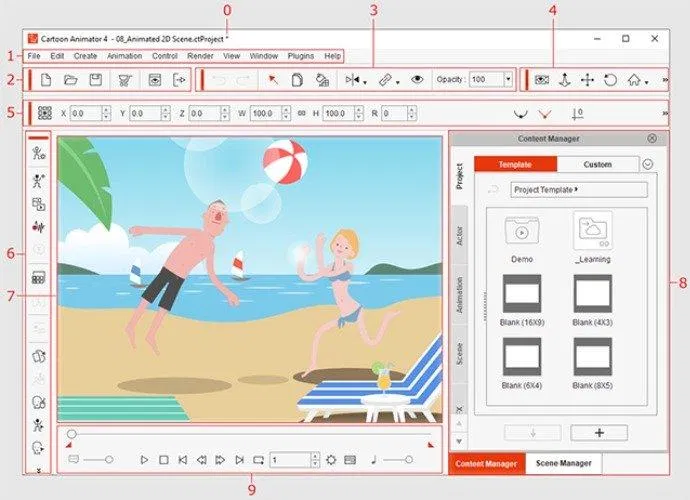 Giao diện của Cartoon Animator 4 (Ảnh: Internet)