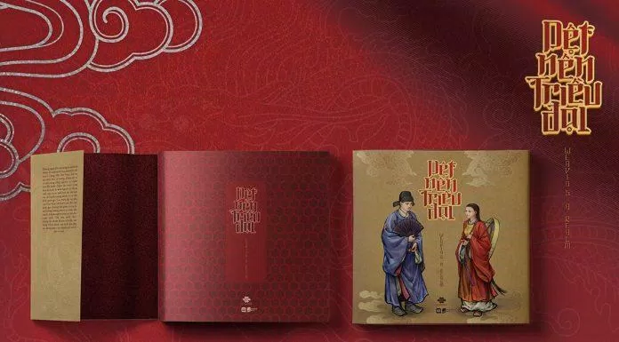 Full set sách Dệt Nên Triều Đại gồm 1 cuốn sách in màu và 1 cuốn sách búp bê giấy Cổ phục. (ảnh: Internet)