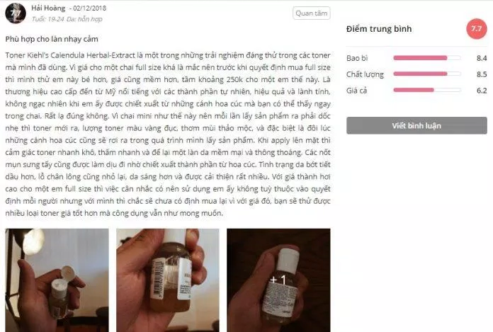 Toner Hoa cúc Kiehl's được lòng các tín đồ làm đẹp. (Ảnh: BlogAnChoi) Review toner hoa cúc Kiehls Calendula Herbal Extract Toner Alcohol - Free siêu đình đám của Kiehl’s best seller Cách sử dụng toner hoa cúc Kiehl s cân bằng da Có nên mua toner hoa cúc Kiehl s Công dụng của toner hoa cúc Kiehl s da dầu da nhạy cảm da thường Đánh giá của khách hàng hiệu quả hoa cúc Kiehl s Calendula Herbal Extract Toner Alcohol Free Kiehls LOréal làn da lành tính LAZADA.vn Mua toner hoa cúc Kiehl s ở đâu mỹ phẩm mỹ phẩm cao cấp mỹ phẩm Kiehls mỹ phẩm thiên nhiên cao cấp nâng tone da review toner kiehl s sản phẩm shopee thành phần thiên nhiên thiết kế thương hiệu Tiki.vn toner hoa cúc toner hoa cúc calendula herbal extract toner alcohol free toner hoa cúc kiehl s toner kiehl s Ưu điểm và nhược điểm của toner hoa cúc Kiehl s
