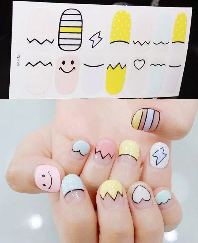 Một mẫu sticker dán móng tay Moji khiến mọi cô nàng đều muốn có cho bằng được. (ảnh: Internet)