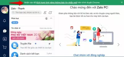Giao diện chat trên web của Zalo. Ảnh: internet Giao diện chat trên web của Zalo. Ảnh: internet