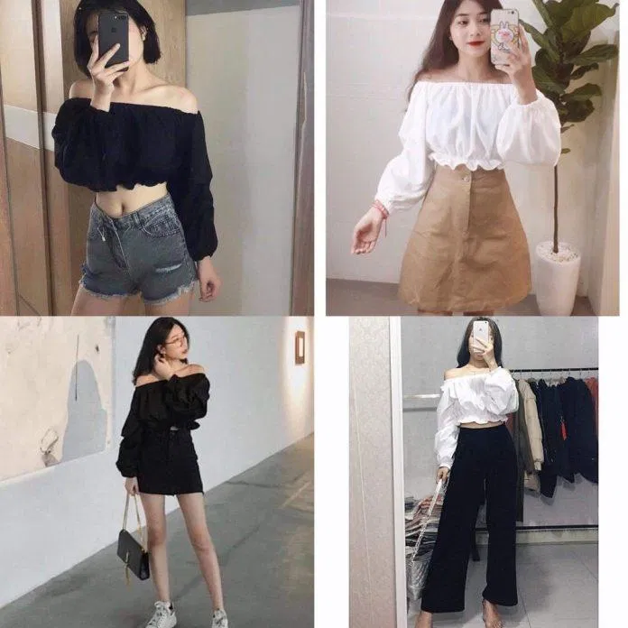 Những mẫu croptop trễ vai là item không bao giờ lỗi thời (ảnh: Internet)