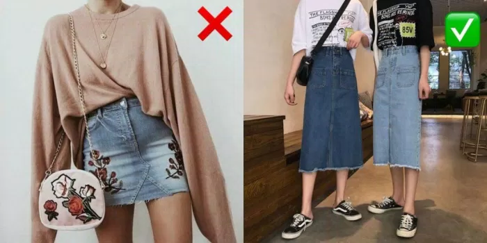 Chân váy jeans thêu hoa đã không còn được các bạn gái yêu thích (ảnh: internet)