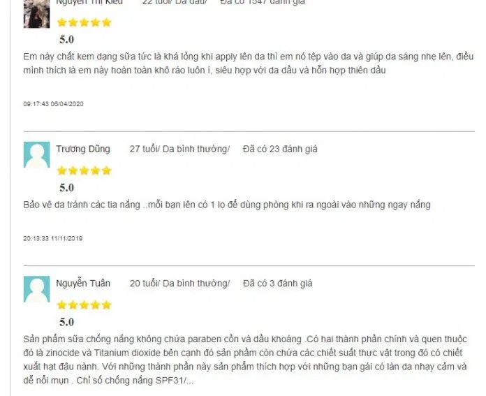 Những ý kiến đánh giá tích cực về sản phẩm trên trang Mypham (ảnh: BlogAnChoi).