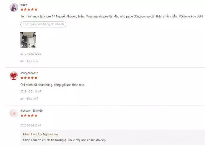 Những ý kiến đánh giá tích cực về sản phẩm trên trang Shopee (ảnh: BlogAnChoi).