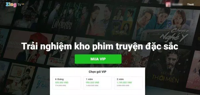 Zing TV có 3 gói VIP để xem phim chất lượng cao, không quảng cáo. (Ảnh: BlogAnChoi)