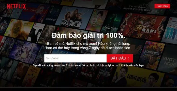 Giao diện trang chủ của Netflix tại Việt Nam. (Ảnh: BlogAnChoi)
