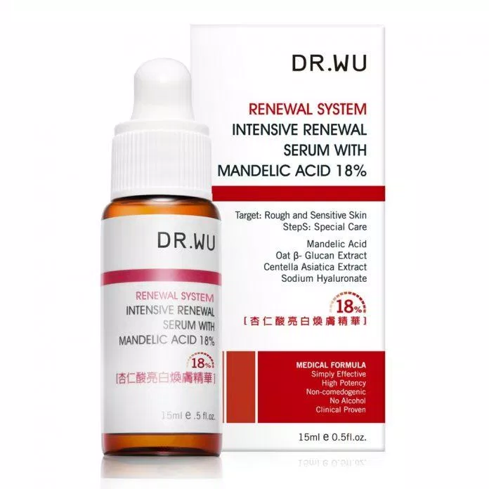 Bao bì, thiết kế của DR.WU Intensive Renewal With Mandelic acid 18%. (Nguồn: Internet.)