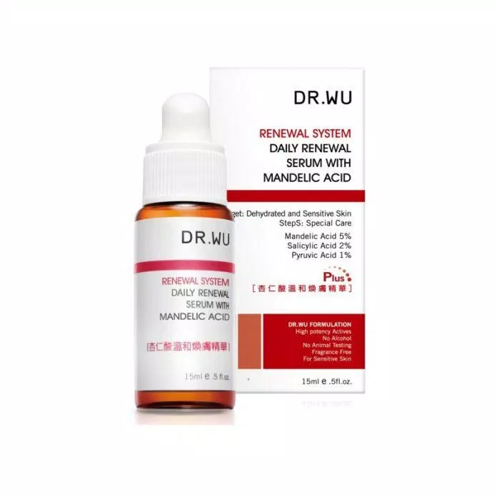 Bao bì, thiết kế của DR.WU Daily Renewal serum with Mandelic Acid Plus. (Nguồn: Internet.)