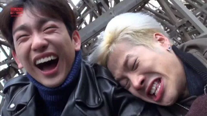 2 biểu cảm trái ngược của Jinyoung và Jackson. (Nguồn: Internet) 2 biểu cảm trái ngược của Jinyoung và Jackson. (Nguồn: Internet)