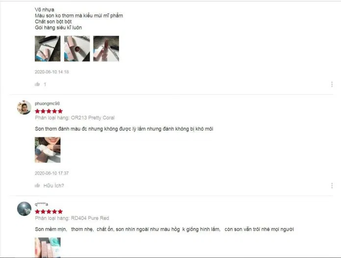 Đánh giá của khách hàng trên Shopee. (nguồn: BlogAnChoi)