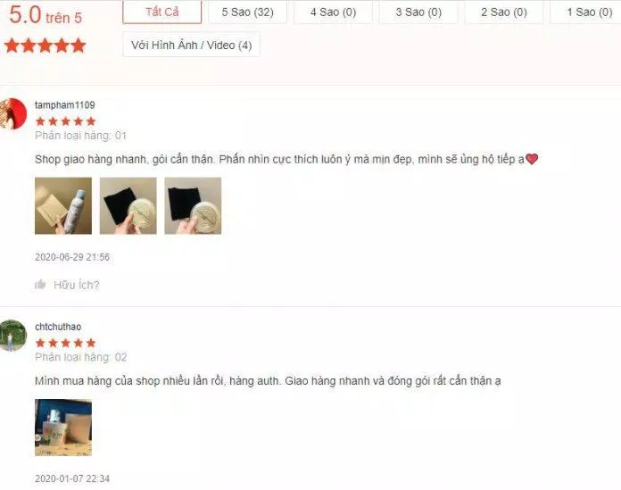 Những phản hồi tích cực của người dùng về sản phẩm trên trang Shopee (ảnh: BlogAnChoi).