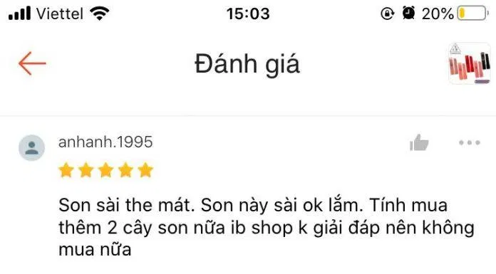 Đánh giá thực tế của khách hàng Shopee (Nguồn: BlogAnChoi) Đánh giá thực tế của khách hàng Shopee (Nguồn: BlogAnChoi)
