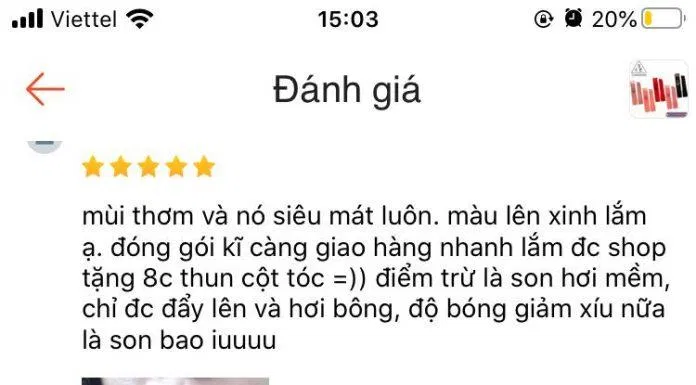 Đánh giá thực tế từ khách hàng Shopee (Nguồn: BlogAnChoi) Đánh giá thực tế từ khách hàng Shopee (Nguồn: BlogAnChoi)